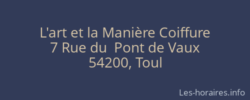 L'art et la Manière Coiffure