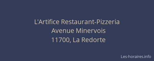L'Artifice Restaurant-Pizzeria