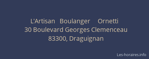 L'Artisan   Boulanger     Ornetti