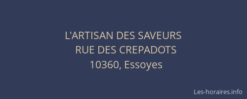 L'ARTISAN DES SAVEURS