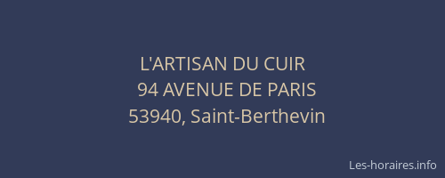 L'ARTISAN DU CUIR