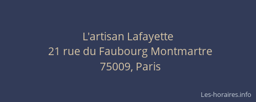 L'artisan Lafayette
