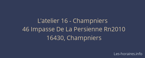 L'atelier 16 - Champniers