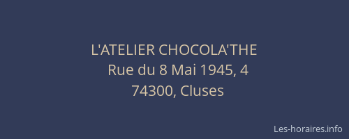 L'ATELIER CHOCOLA'THE