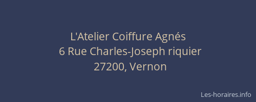 L'Atelier Coiffure Agn&eacute;s