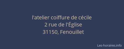 l'atelier coiffure de cécile