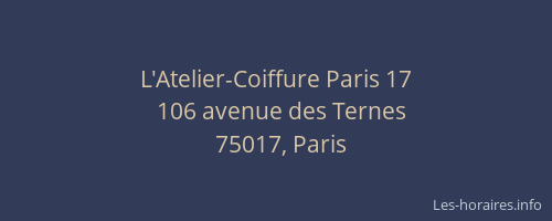 L'Atelier-Coiffure Paris 17