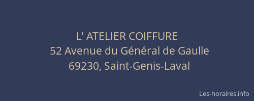 L' ATELIER COIFFURE
