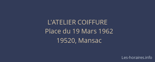 L'ATELIER COIFFURE