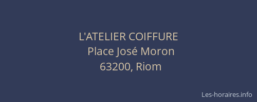 L'ATELIER COIFFURE