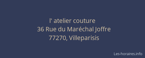 l' atelier couture