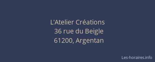 L'Atelier Cr&eacute;ations
