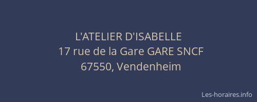 L'ATELIER D'ISABELLE