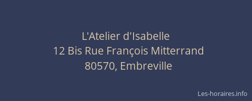 L'Atelier d'Isabelle