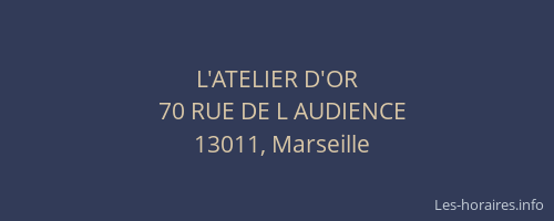 L'ATELIER D'OR