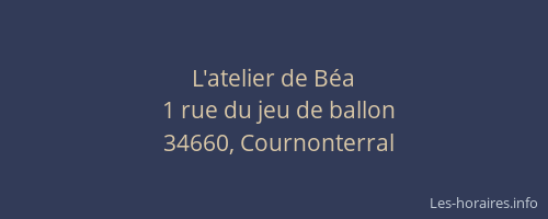 L'atelier de Béa