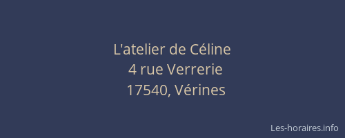 L'atelier de C&eacute;line
