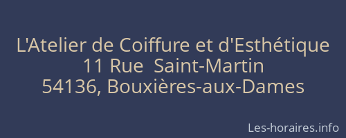 L'Atelier de Coiffure et d'Esthétique