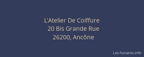 L'Atelier De Coiffure