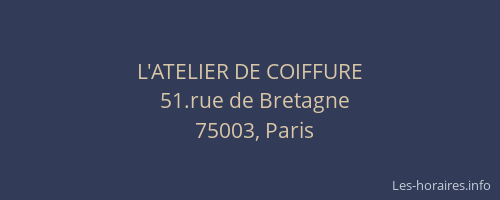 L'ATELIER DE COIFFURE