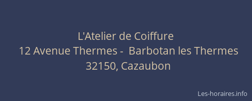 L'Atelier de Coiffure