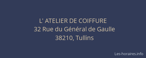 L' ATELIER DE COIFFURE