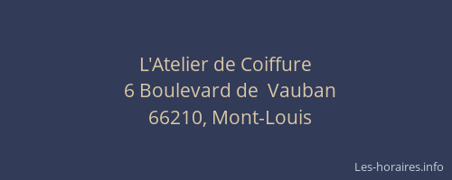 L'Atelier de Coiffure