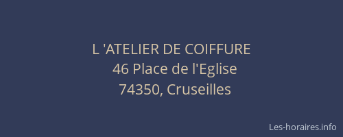 L 'ATELIER DE COIFFURE