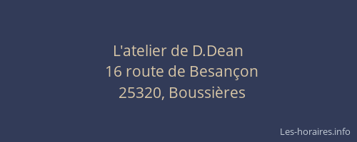 L'atelier de D.Dean