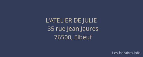 L'ATELIER DE JULIE
