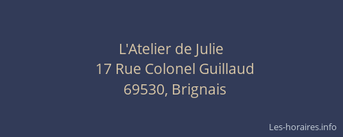 L'Atelier de Julie