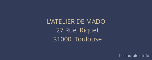 L'ATELIER DE MADO