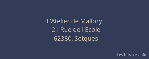 L'Atelier de Mallory