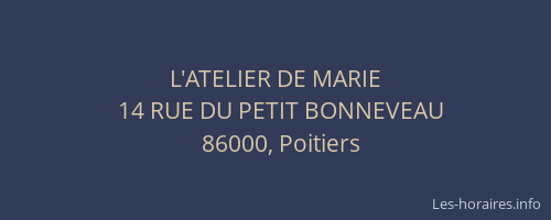 L'ATELIER DE MARIE