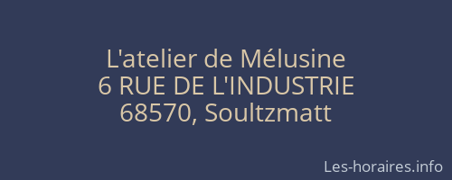 L'atelier de Mélusine