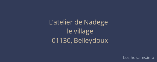 L'atelier de Nadege