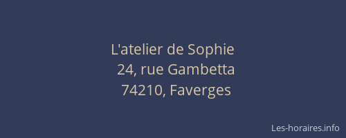 L'atelier de Sophie