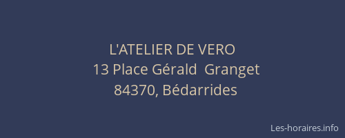 L'ATELIER DE VERO