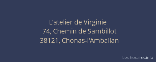 L'atelier de Virginie