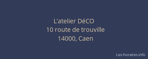 L'atelier DéCO