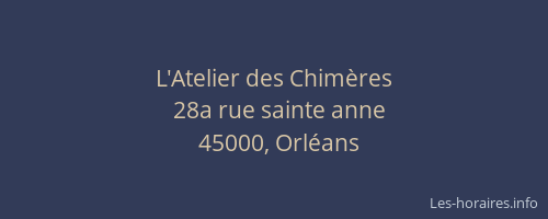 L'Atelier des Chimères