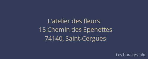 L'atelier des fleurs