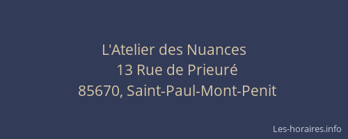 L'Atelier des Nuances