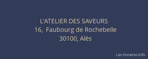 L'ATELIER DES SAVEURS