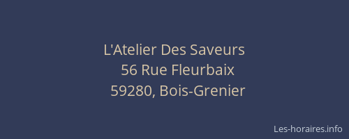 L'Atelier Des Saveurs