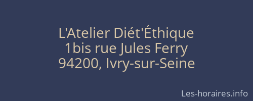L'Atelier Diét'Éthique