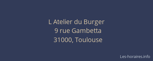 L Atelier du Burger