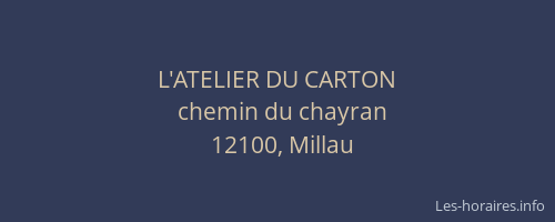 L'ATELIER DU CARTON