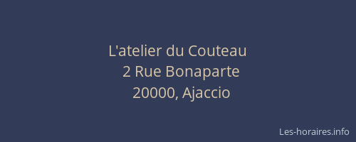 L'atelier du Couteau