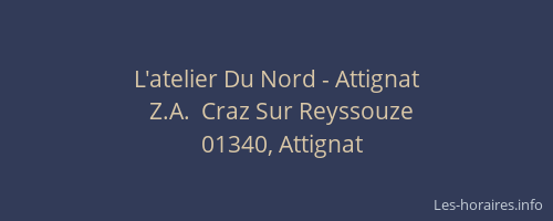 L'atelier Du Nord - Attignat
